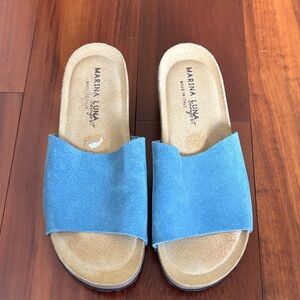 Italian leather slides